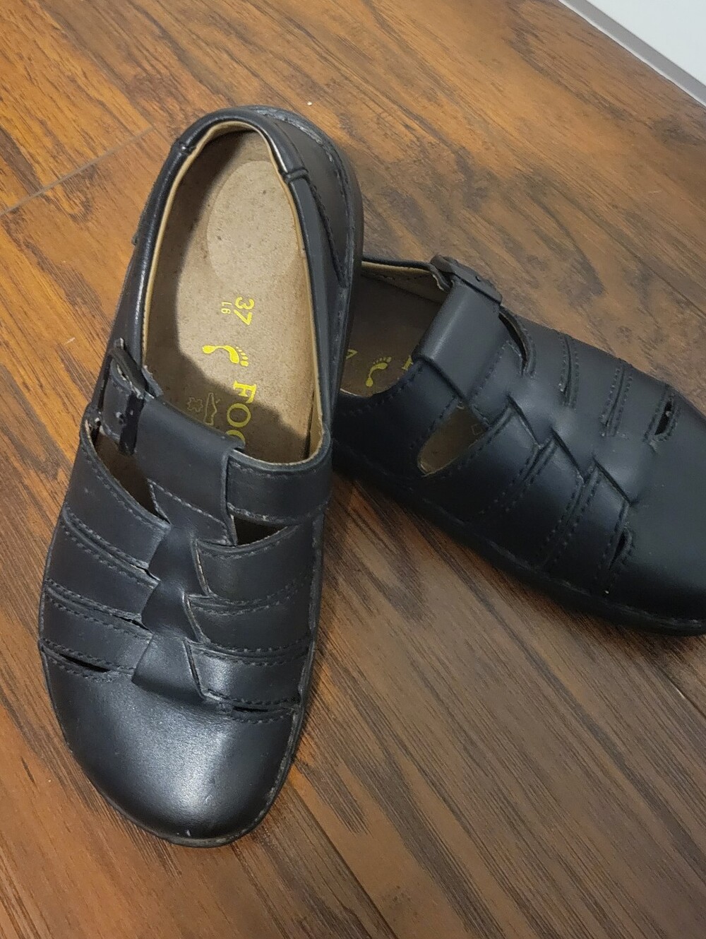 Birkenstock Black Leather Fisherman Mules